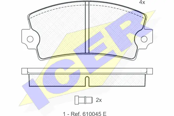 180258 ICER Комплект тормозных колодок, дисковый тормоз (фото 1)