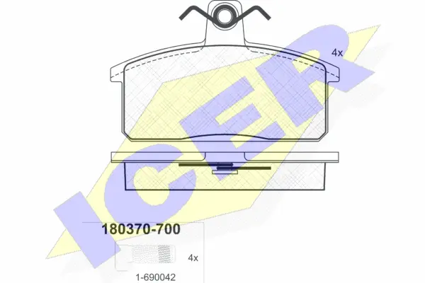 180370-700 ICER Комплект тормозных колодок, дисковый тормоз (фото 1)