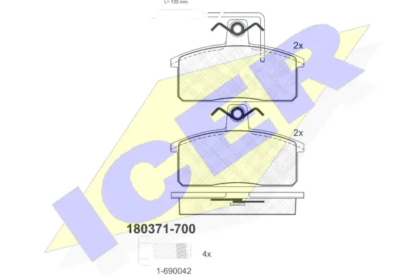 180371-700 ICER Комплект тормозных колодок, дисковый тормоз (фото 1)