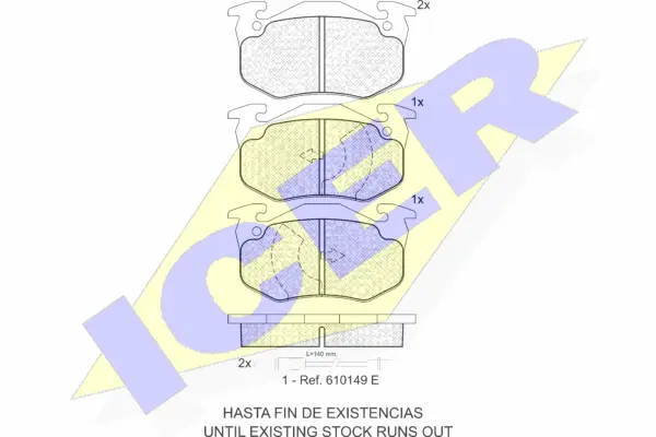 180375 ICER Комплект тормозных колодок, дисковый тормоз (фото 1)