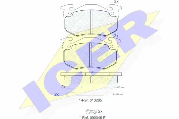 180417-066 ICER Комплект тормозных колодок, дисковый тормоз (фото 1)
