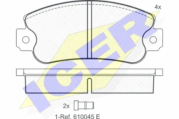 180418 ICER Комплект тормозных колодок, дисковый тормоз (фото 1)