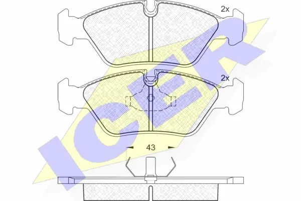 180423 ICER Комплект тормозных колодок, дисковый тормоз (фото 1)