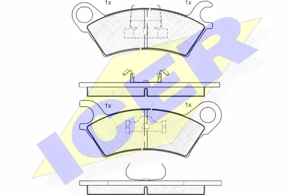 180437 ICER Комплект тормозных колодок, дисковый тормоз (фото 1)