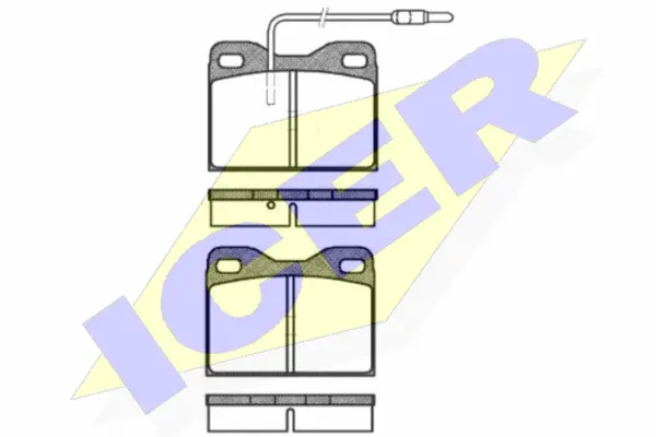180458 ICER Комплект тормозных колодок, дисковый тормоз (фото 1)