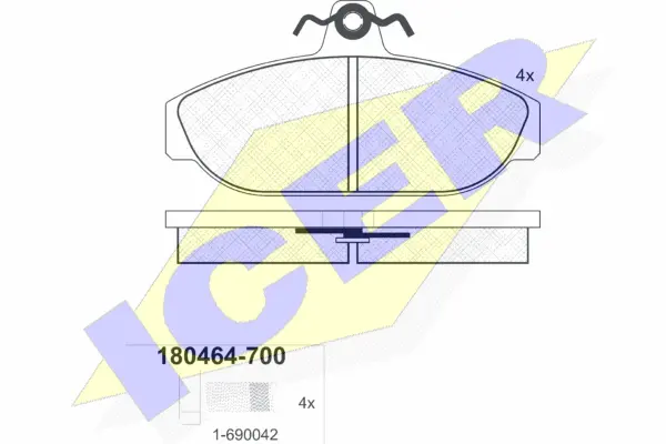 180464-700 ICER Комплект тормозных колодок, дисковый тормоз (фото 1)