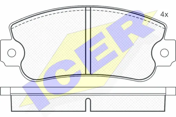 180496 ICER Комплект тормозных колодок, дисковый тормоз (фото 1)