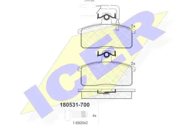 180531-700 ICER Комплект тормозных колодок, дисковый тормоз (фото 1)