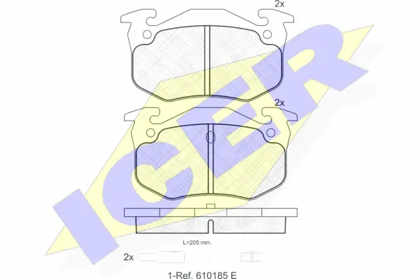 180535 ICER Комплект тормозных колодок, дисковый тормоз (фото 1)