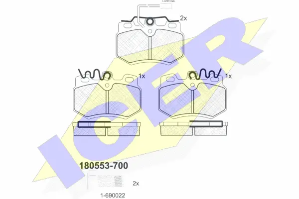 180553-700 ICER Комплект тормозных колодок, дисковый тормоз (фото 1)