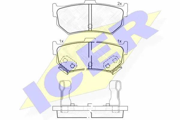 180600 ICER Комплект тормозных колодок, дисковый тормоз (фото 1)
