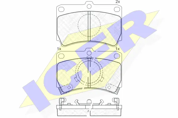180611 ICER Комплект тормозных колодок, дисковый тормоз (фото 1)