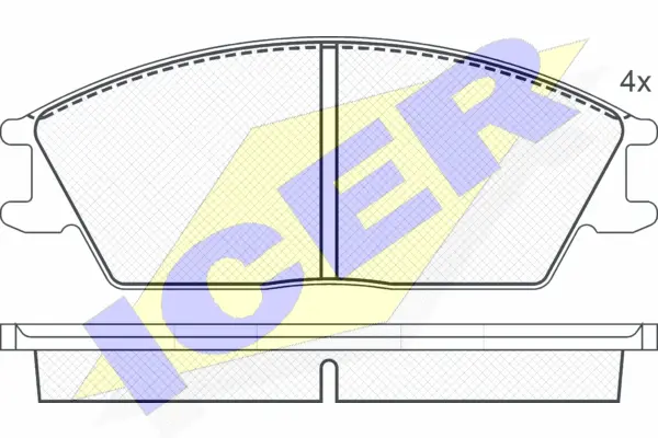 180616 ICER Комплект тормозных колодок, дисковый тормоз (фото 1)