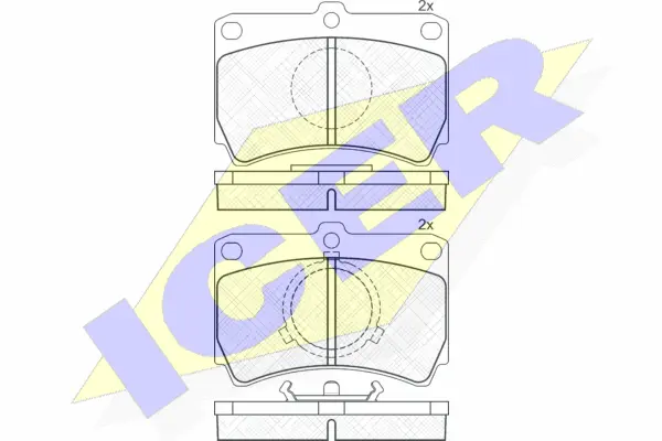 180756 ICER Комплект тормозных колодок, дисковый тормоз (фото 1)