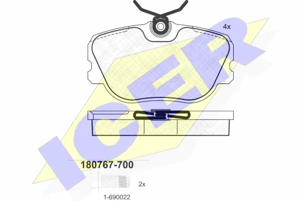 180767-700 ICER Комплект тормозных колодок, дисковый тормоз (фото 1)