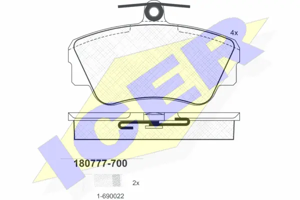 180777-700 ICER Комплект тормозных колодок, дисковый тормоз (фото 1)