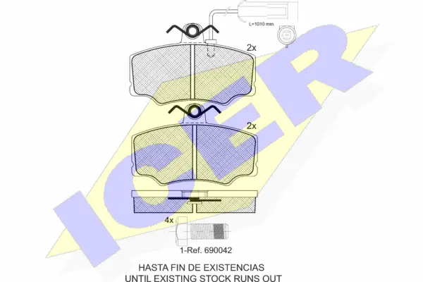 180869-700 ICER Комплект тормозных колодок, дисковый тормоз (фото 1)
