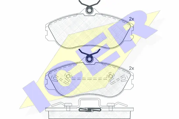180871 ICER Комплект тормозных колодок, дисковый тормоз (фото 1)