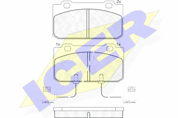 180943 ICER Комплект тормозных колодок, дисковый тормоз (фото 1)