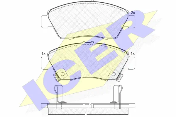 180959 ICER Комплект тормозных колодок, дисковый тормоз (фото 1)