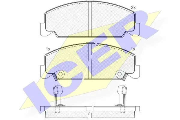 180961 ICER Комплект тормозных колодок, дисковый тормоз (фото 1)