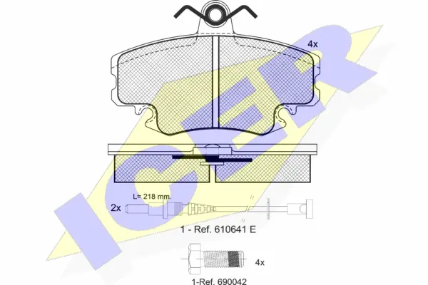 180993-700 ICER Комплект тормозных колодок, дисковый тормоз (фото 1)