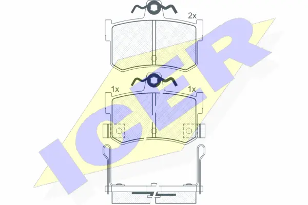 180995 ICER Комплект тормозных колодок, дисковый тормоз (фото 1)