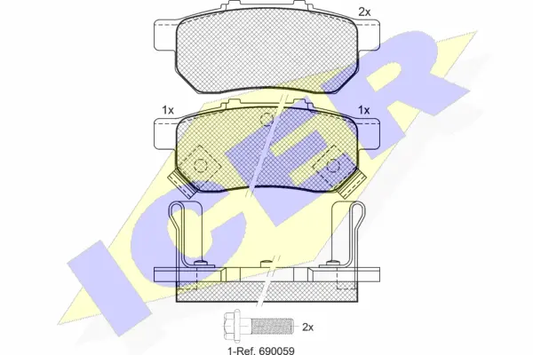 181024 ICER Комплект тормозных колодок, дисковый тормоз (фото 1)