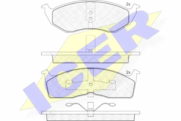 181113 ICER Комплект тормозных колодок, дисковый тормоз (фото 1)