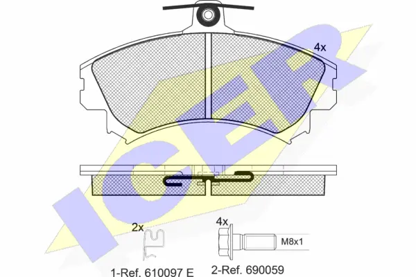 181118-700 ICER Комплект тормозных колодок, дисковый тормоз (фото 1)