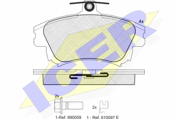 181236-208 ICER Комплект тормозных колодок, дисковый тормоз (фото 1)