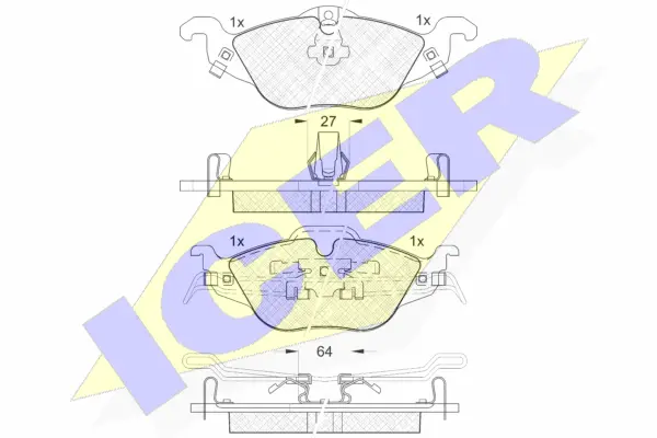 181249 ICER Комплект тормозных колодок, дисковый тормоз (фото 1)