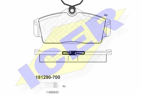 181290-700 ICER Комплект тормозных колодок, дисковый тормоз (фото 1)