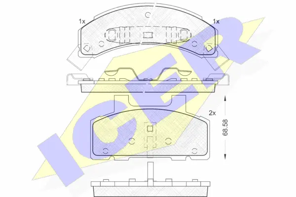 181414 ICER Комплект тормозных колодок, дисковый тормоз (фото 1)