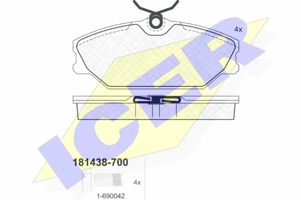 181438-700 ICER Комплект тормозных колодок, дисковый тормоз (фото 1)