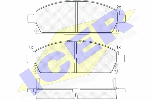 181521 ICER Комплект тормозных колодок, дисковый тормоз (фото 1)