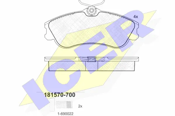 181570-700 ICER Комплект тормозных колодок, дисковый тормоз (фото 1)