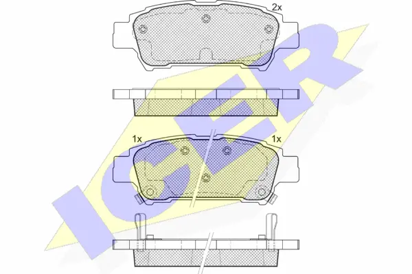181608 ICER Комплект тормозных колодок, дисковый тормоз (фото 1)