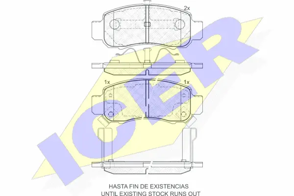 181609 ICER Комплект тормозных колодок, дисковый тормоз (фото 1)