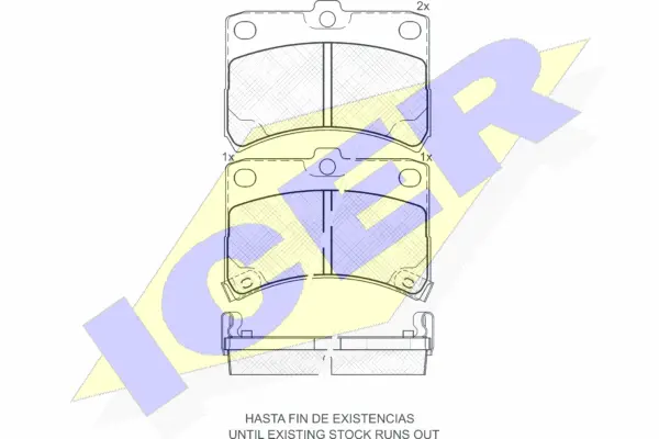 181700 ICER Комплект тормозных колодок, дисковый тормоз (фото 1)