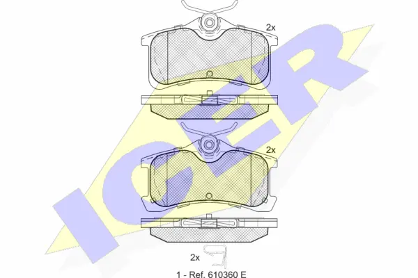 181728 ICER Комплект тормозных колодок, дисковый тормоз (фото 1)