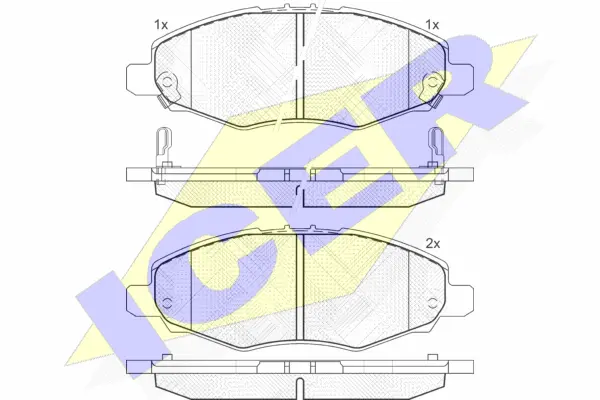 181867 ICER Комплект тормозных колодок, дисковый тормоз (фото 1)