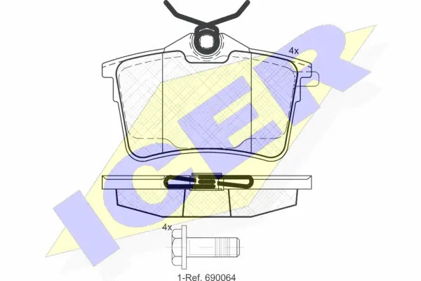 181895 ICER Комплект тормозных колодок, дисковый тормоз (фото 1)