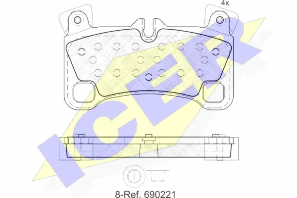 181922 ICER Комплект тормозных колодок, дисковый тормоз (фото 1)