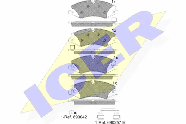 181957-203 ICER Комплект тормозных колодок, дисковый тормоз (фото 1)