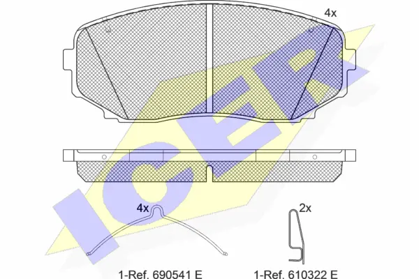 181962-233 ICER Комплект тормозных колодок, дисковый тормоз (фото 1)