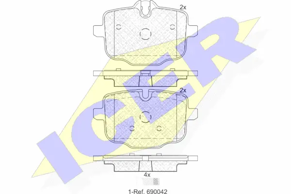 182005 ICER Комплект тормозных колодок, дисковый тормоз (фото 1)