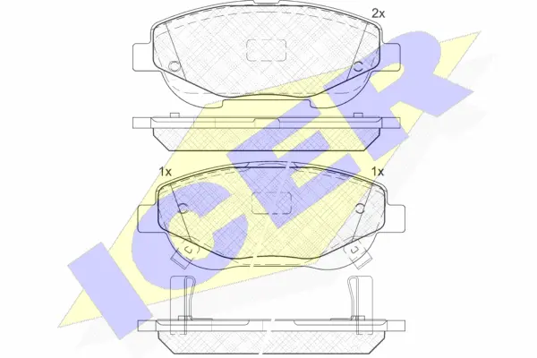 182022 ICER Комплект тормозных колодок, дисковый тормоз (фото 1)