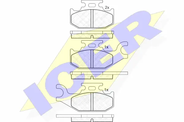 182057 ICER Комплект тормозных колодок, дисковый тормоз (фото 1)