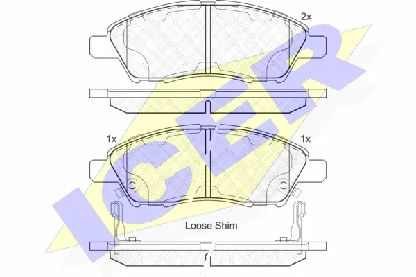 182073 ICER Комплект тормозных колодок, дисковый тормоз (фото 1)